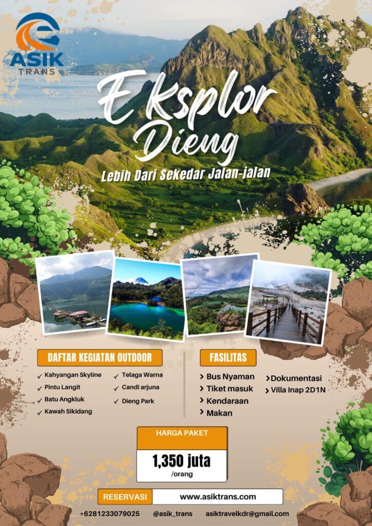 open trip dieng 2d1n asik trans kediri jawa timur